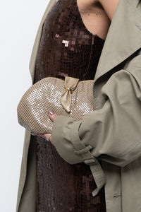 Vintage x Beige Sequin Chainlink Purse