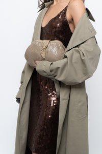 Vintage x Beige Sequin Chainlink Purse