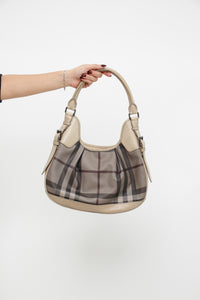 Vintage x BURBERRY Super Nova Check Hobo Leather Purse