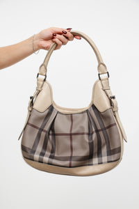 Vintage x BURBERRY Super Nova Check Hobo Leather Purse