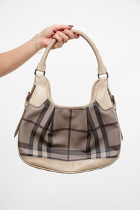 Vintage x BURBERRY Super Nova Check Hobo Leather Purse