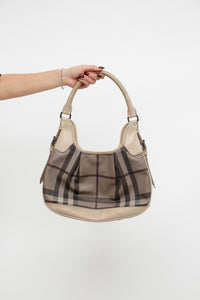 Vintage x BURBERRY Super Nova Check Hobo Leather Purse