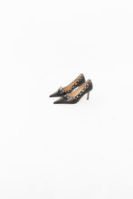 Load image into Gallery viewer, TONY BIANCO x Black Leather Bow Studded Heels (6.5-7W)