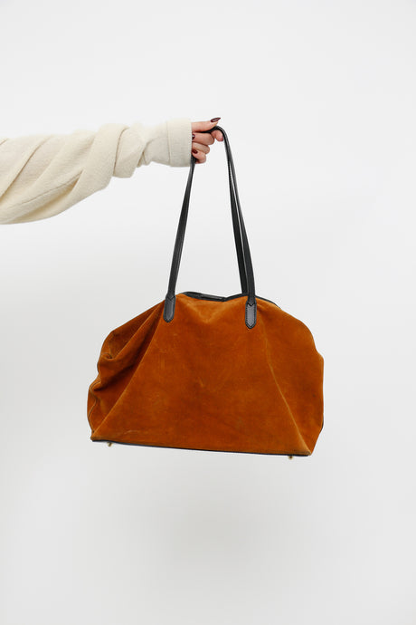 Vintage x Camel Suede, Black Slouch Purse