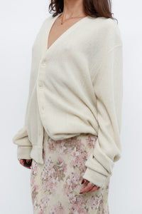 Vintage x LONDON FOG Cream Knit Oversized Cardigan (S-XL)