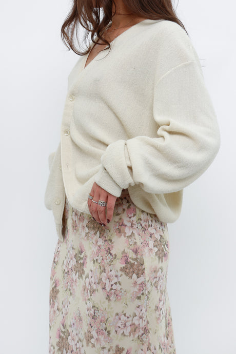 Vintage x LONDON FOG Cream Knit Oversized Cardigan (S-XL)