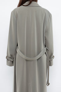 Vintage x Light Green Textured Tall Trench (S, M)