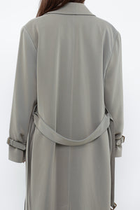Vintage x Light Green Textured Tall Trench (S, M)
