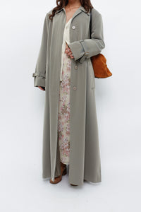 Vintage x Light Green Textured Tall Trench (S, M)