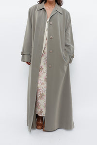 Vintage x Light Green Textured Tall Trench (S, M)