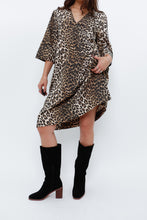 Load image into Gallery viewer, GANNI x Leopard Cotton Print Midi Dress (S, M)