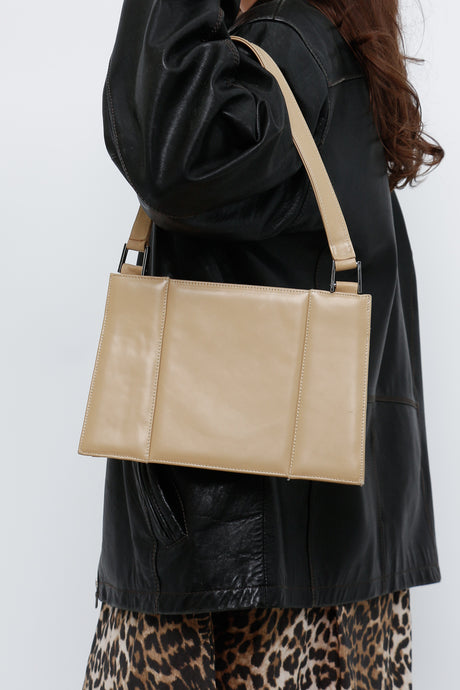 Vintage x Beige Panelled Leather Purse