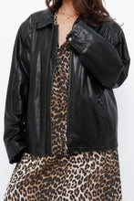Load image into Gallery viewer, Vintage x DANIER LEATHER Black Shiny Stitched Leather Jacket (S-L)