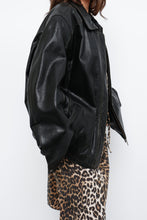 Load image into Gallery viewer, Vintage x DANIER LEATHER Black Shiny Stitched Leather Jacket (S-L)