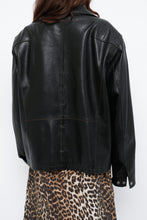 Load image into Gallery viewer, Vintage x DANIER LEATHER Black Shiny Stitched Leather Jacket (S-L)
