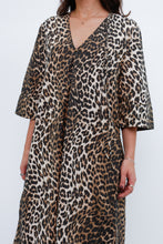 Load image into Gallery viewer, GANNI x Leopard Cotton Print Midi Dress (S, M)