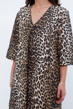 Load image into Gallery viewer, GANNI x Leopard Cotton Print Midi Dress (S, M)