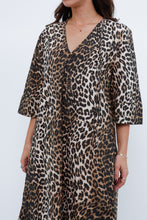 Load image into Gallery viewer, GANNI x Leopard Cotton Print Midi Dress (S, M)