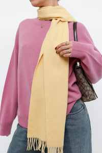 Vintage x Light Yellow Cashmere Scarf