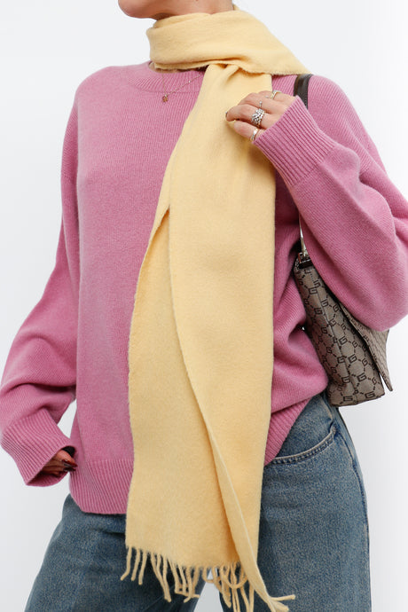 Vintage x Light Yellow Cashmere Scarf