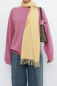 Vintage x Light Yellow Cashmere Scarf