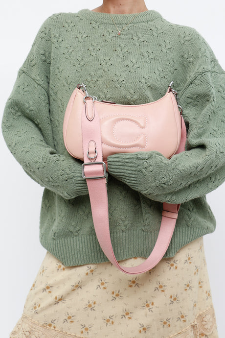 COACH x Baby Pink Embossed Leather Purse