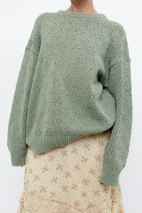 Vintage x Made in Canada x Green Cotton Oversized Sweater (XS-XL)