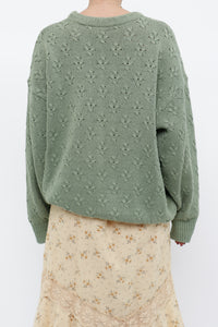 Vintage x Made in Canada x Green Cotton Oversized Sweater (XS-XL)