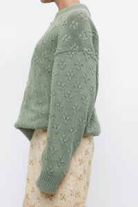 Vintage x Made in Canada x Green Cotton Oversized Sweater (XS-XL)