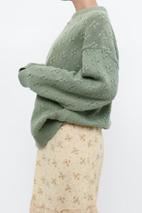 Vintage x Made in Canada x Green Cotton Oversized Sweater (XS-XL)