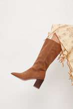 Load image into Gallery viewer, Modern x Camel Suede Heeled Slouch Boot (8.5, 9)