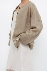 Vintage x Made in New Zealand x Beige Sheep Patterned Soft Cardigan (XS-L)
