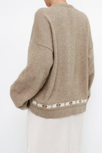 Vintage x Made in New Zealand x Beige Sheep Patterned Soft Cardigan (XS-L)