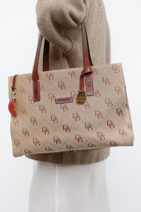 Vintage x DOONEY & BURKE Brown, Beige Monogram Purse