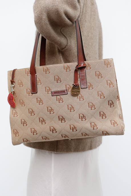 Vintage x DOONEY & BURKE Brown, Beige Monogram Purse