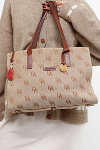 Vintage x DOONEY & BURKE Brown, Beige Monogram Purse
