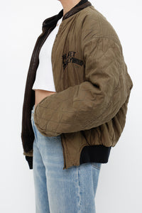 Vintage x PLANET HOLLYWOOD London Leather Reversible Bomber (XS-M)