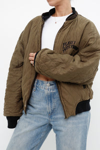 Vintage x PLANET HOLLYWOOD London Leather Reversible Bomber (XS-M)