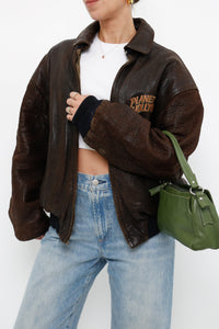 Vintage x PLANET HOLLYWOOD London Leather Reversible Bomber (XS-M)