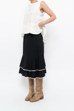 Load image into Gallery viewer, Vintage x Made in Canada x Black Wool-Blend Polka Dot Midi Skirt (XS)