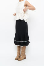 Load image into Gallery viewer, Vintage x Made in Canada x Black Wool-Blend Polka Dot Midi Skirt (XS)