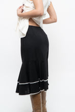 Load image into Gallery viewer, Vintage x Made in Canada x Black Wool-Blend Polka Dot Midi Skirt (XS)