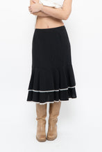 Load image into Gallery viewer, Vintage x Made in Canada x Black Wool-Blend Polka Dot Midi Skirt (XS)