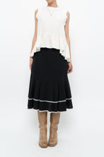 Load image into Gallery viewer, Vintage x Made in Canada x Black Wool-Blend Polka Dot Midi Skirt (XS)