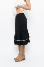 Load image into Gallery viewer, Vintage x Made in Canada x Black Wool-Blend Polka Dot Midi Skirt (XS)