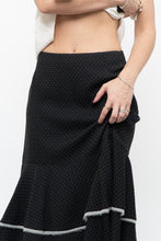 Load image into Gallery viewer, Vintage x Made in Canada x Black Wool-Blend Polka Dot Midi Skirt (XS)