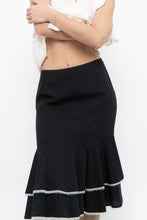 Load image into Gallery viewer, Vintage x Made in Canada x Black Wool-Blend Polka Dot Midi Skirt (XS)