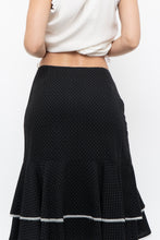 Load image into Gallery viewer, Vintage x Made in Canada x Black Wool-Blend Polka Dot Midi Skirt (XS)