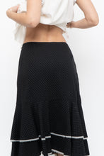 Load image into Gallery viewer, Vintage x Made in Canada x Black Wool-Blend Polka Dot Midi Skirt (XS)
