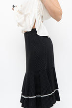 Load image into Gallery viewer, Vintage x Made in Canada x Black Wool-Blend Polka Dot Midi Skirt (XS)